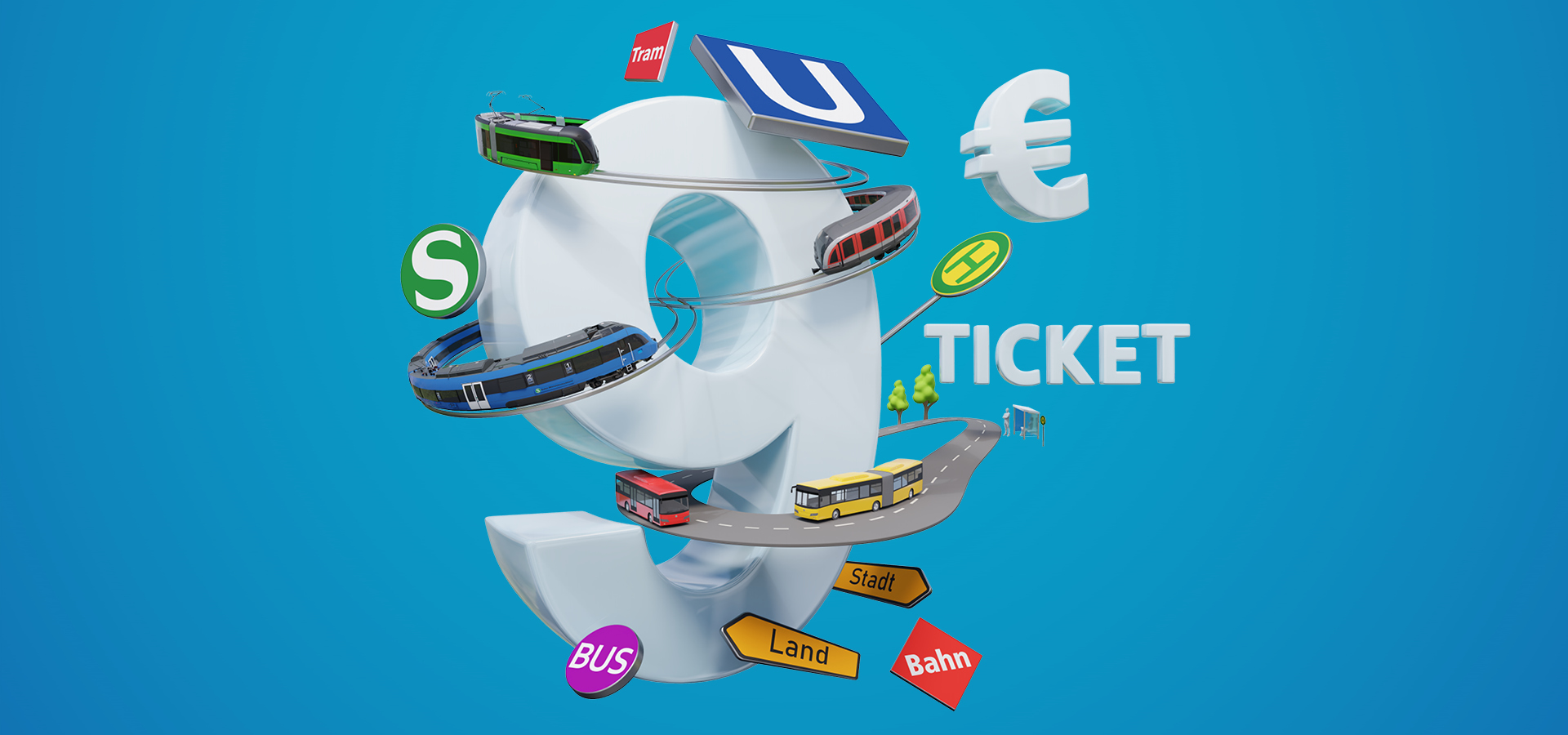 Keyvisual zur Aktion 9-Euro-Ticket