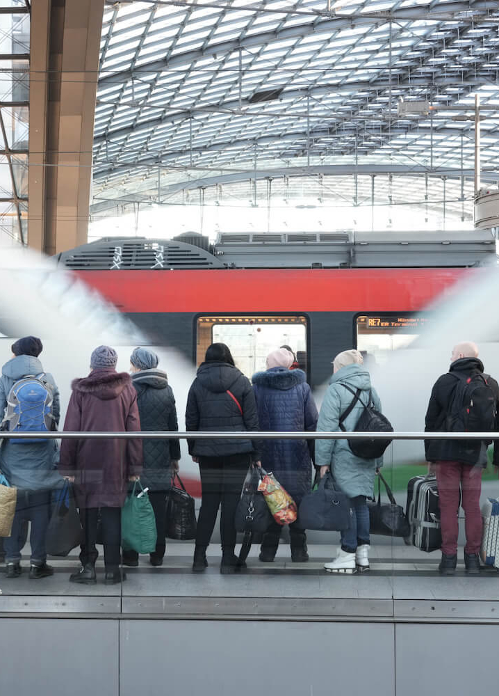 Ukrainische Flüchtrlinge am Berliner Hauptbahnhof