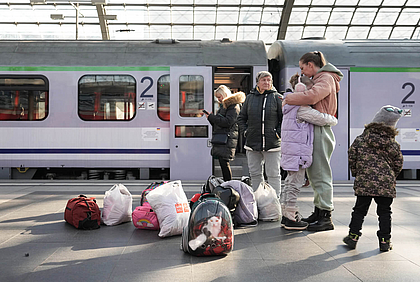 Ukrainische Flüchtlinge am Berliner Hauptbahnhof