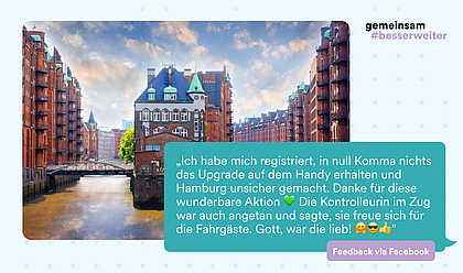 Zitat vor dem Bild der Hamburger Speicherstadt 